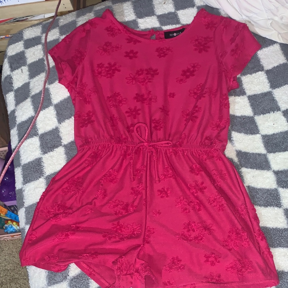 Amy Byer Bright Pink Top with Floral Logo